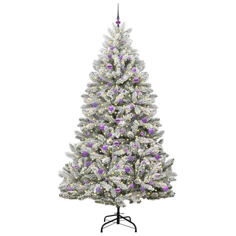 Load image into Gallery viewer, Vidaxl kunstkerstboom met 300 led groen en wit 240 cm pvc en metaal