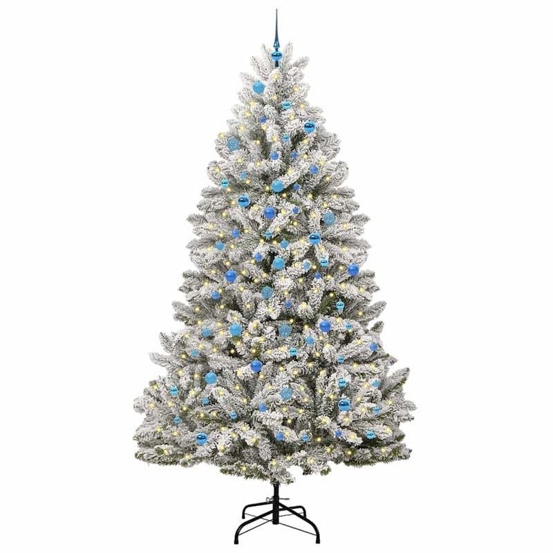 Load image into Gallery viewer, Vidaxl kunstkerstboom met 300 led groen en wit 240 cm pvc en metaal