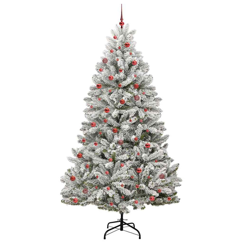 Load image into Gallery viewer, Vidaxl kunstkerstboom met 300 led groen en wit 270 cm pvc en metaal
