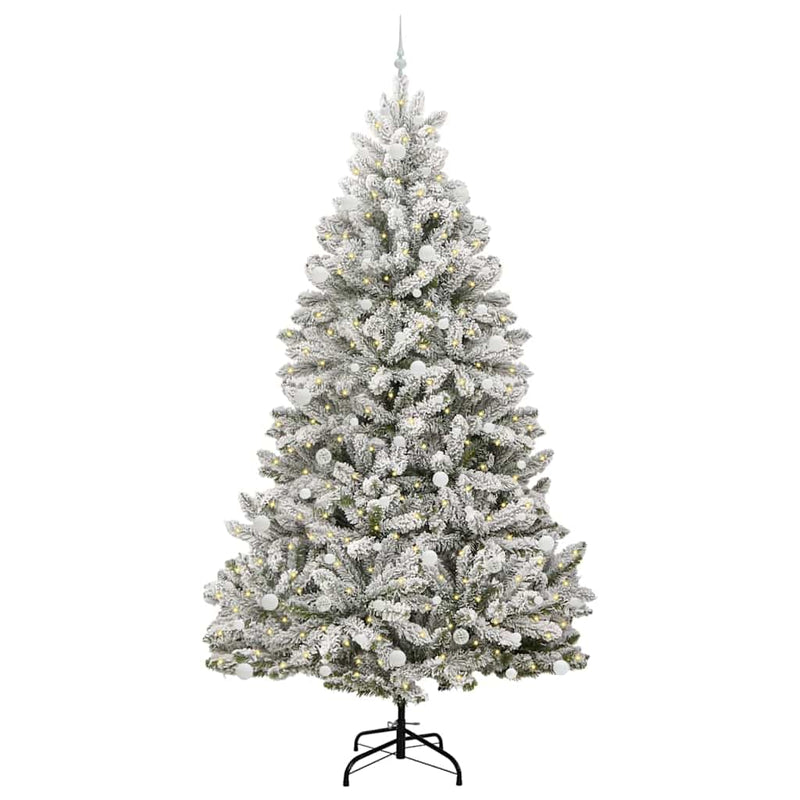 Load image into Gallery viewer, Vidaxl kunstkerstboom met 300 led groen en wit 270 cm pvc en metaal