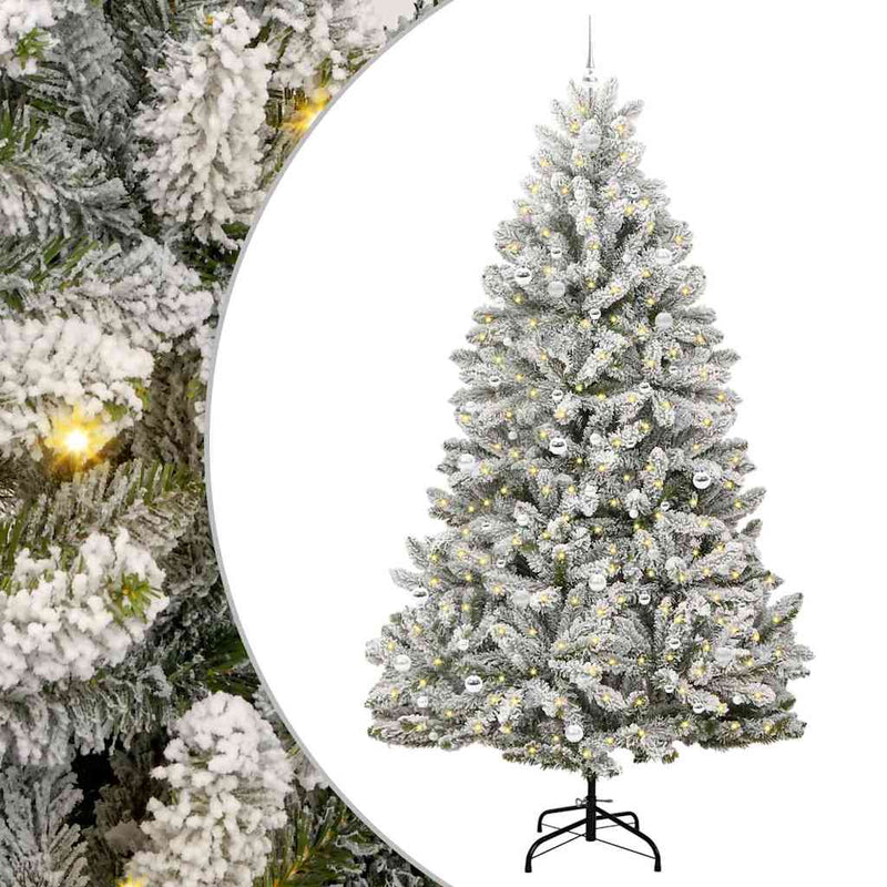 Load image into Gallery viewer, Vidaxl kunstkerstboom met 300 led groen en wit 270 cm pvc en metaal