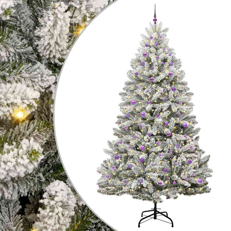 Load image into Gallery viewer, Vidaxl kunstkerstboom met 300 led groen en wit 270 cm pvc en metaal