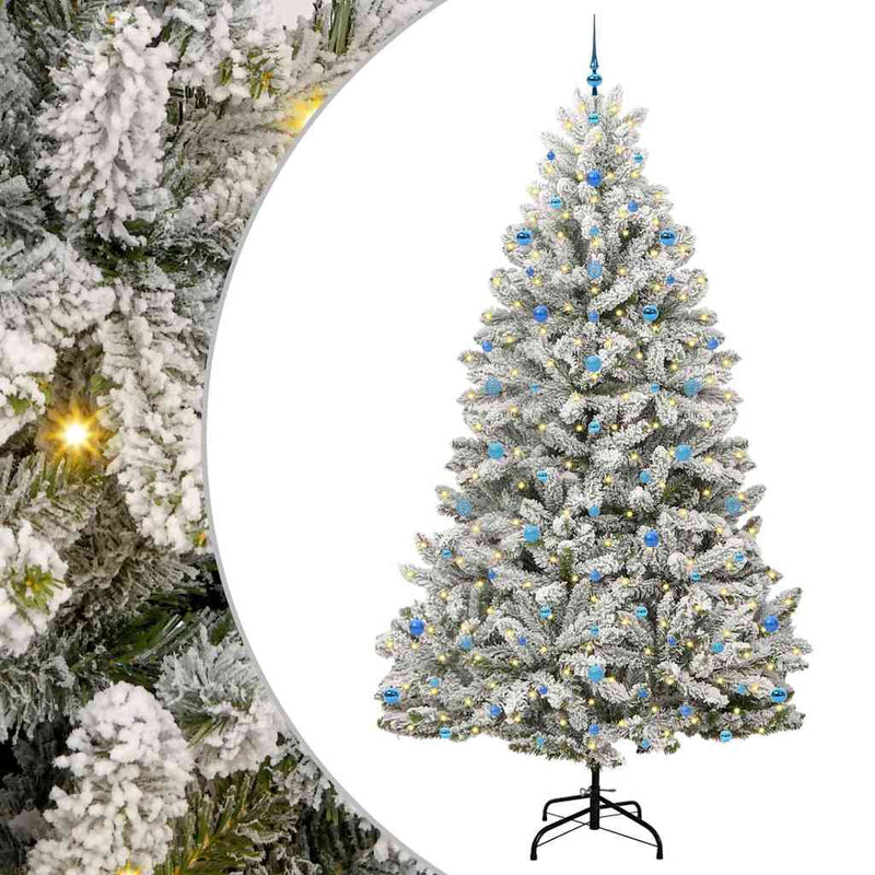 Load image into Gallery viewer, Vidaxl kunstkerstboom met 300 led groen en wit 270 cm pvc en metaal
