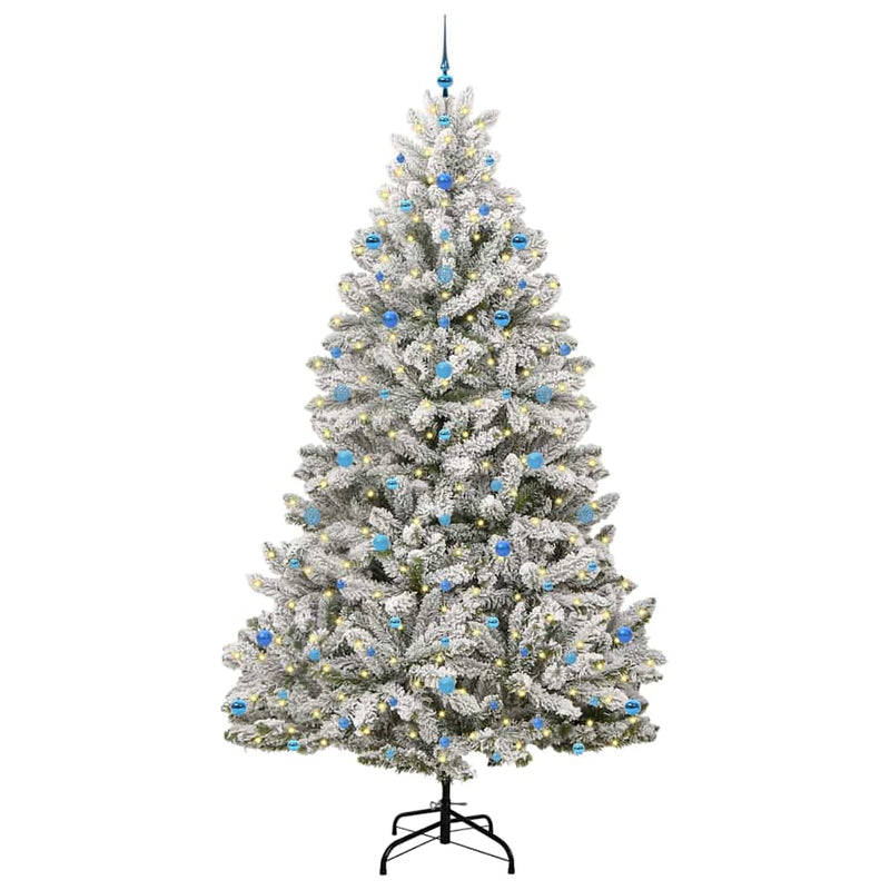 Load image into Gallery viewer, Vidaxl kunstkerstboom met 300 led groen en wit 270 cm pvc en metaal