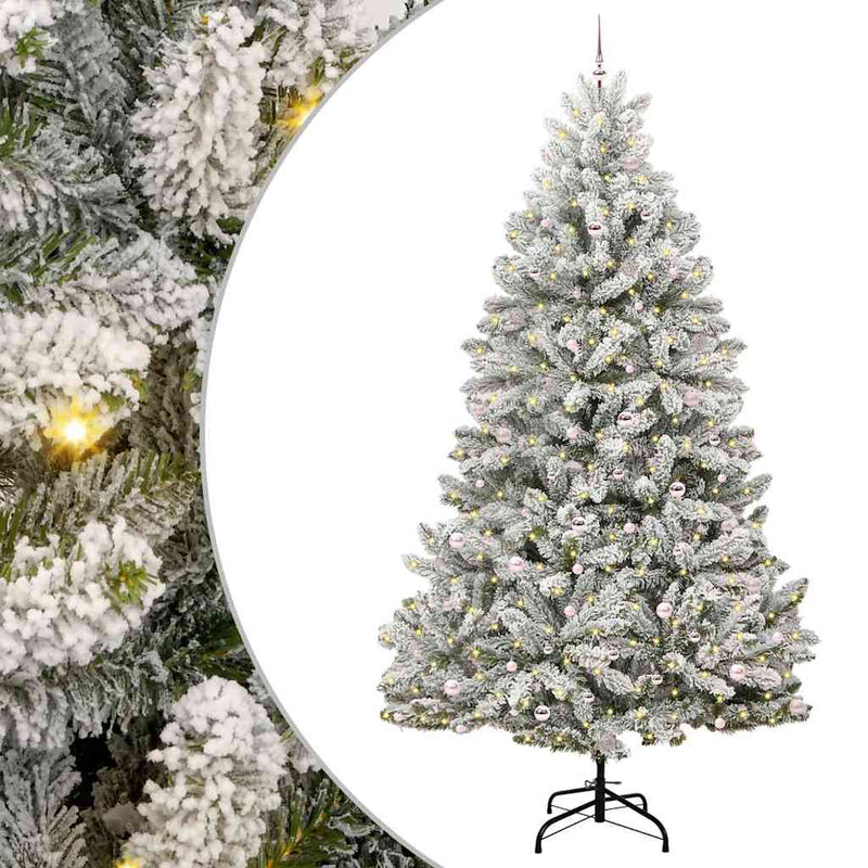 Load image into Gallery viewer, Vidaxl kunstkerstboom met 300 led groen en wit 300 cm pvc en metaal