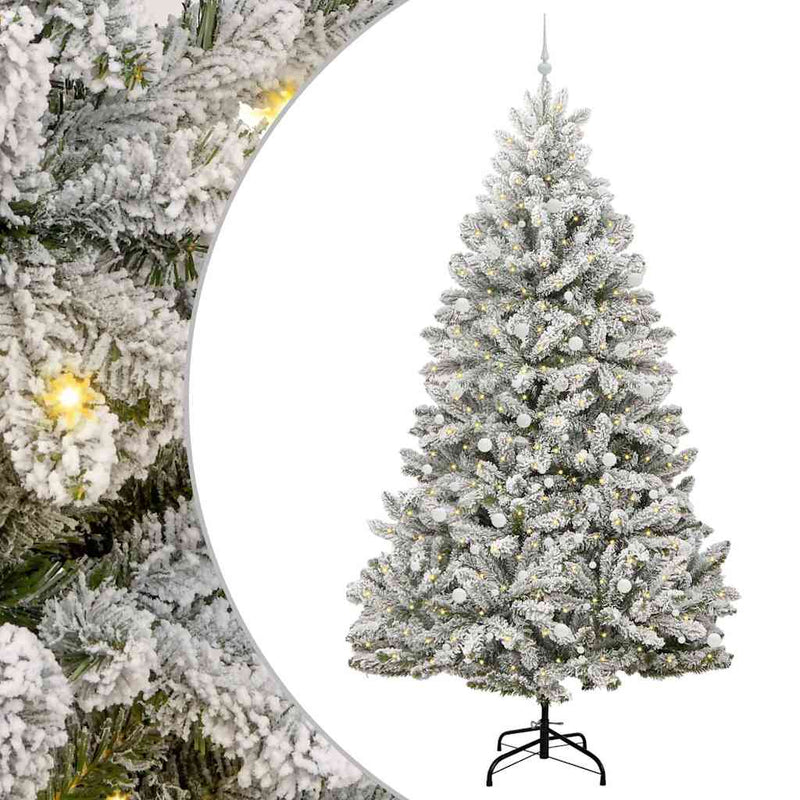 Load image into Gallery viewer, Vidaxl kunstkerstboom met 300 led groen en wit 300 cm pvc en metaal