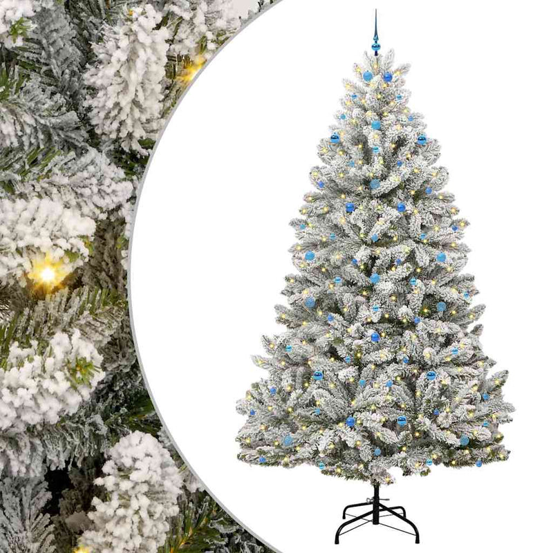 Load image into Gallery viewer, Vidaxl kunstkerstboom met 300 led groen en wit 300 cm pvc en metaal