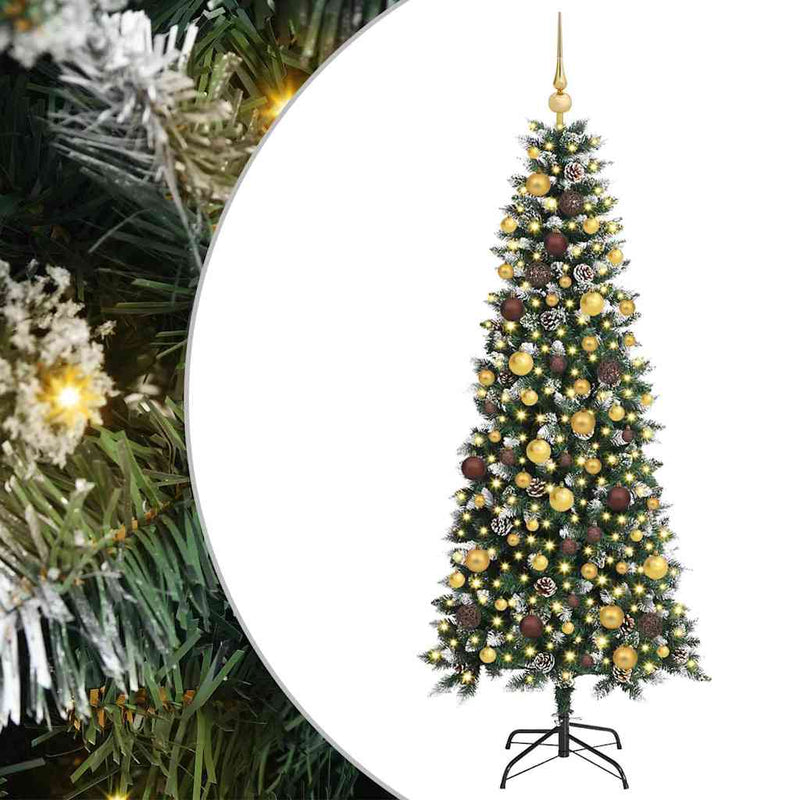 Load image into Gallery viewer, Vidaxl kunstkerstboom met 300 led groen 180 cm pvc en plastic en staal