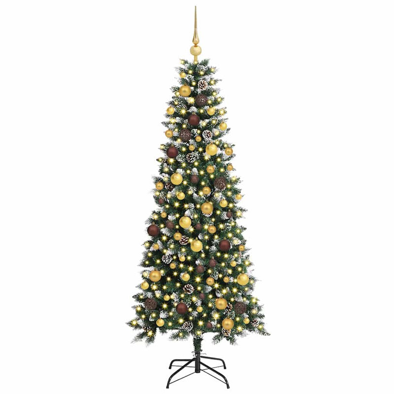 Load image into Gallery viewer, Vidaxl kunstkerstboom met 300 led groen 180 cm pvc en plastic en staal