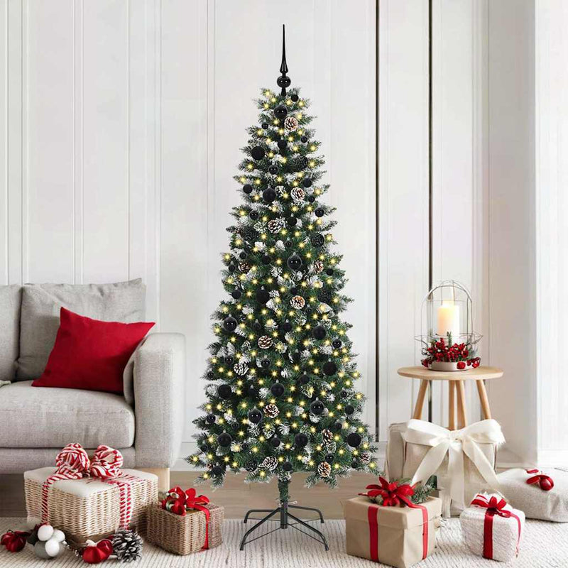 Load image into Gallery viewer, Vidaxl kunstkerstboom met 300 led groen 180 cm pvc en plastic en staal
