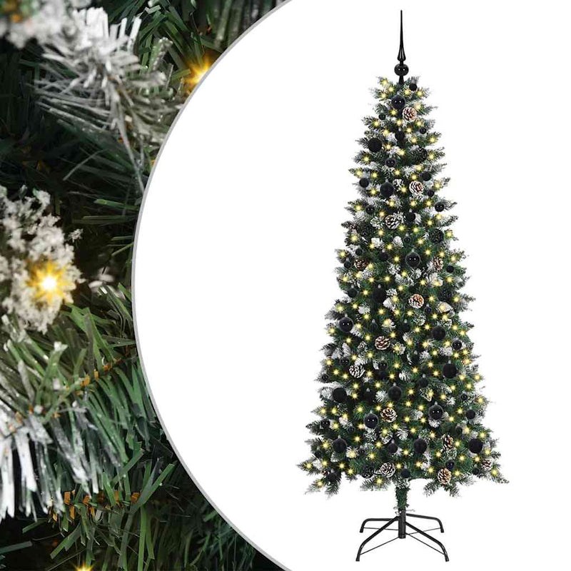 Load image into Gallery viewer, Vidaxl kunstkerstboom met 300 led groen 180 cm pvc en plastic en staal