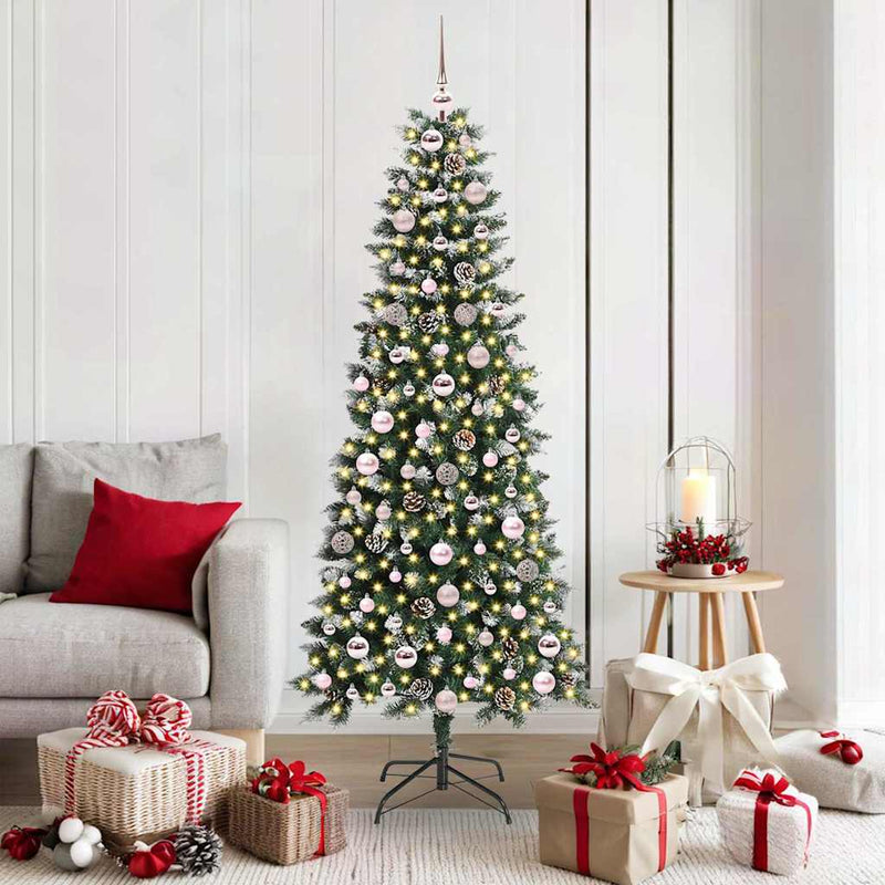 Load image into Gallery viewer, Vidaxl kunstkerstboom met 300 led groen 180 cm pvc en plastic en staal