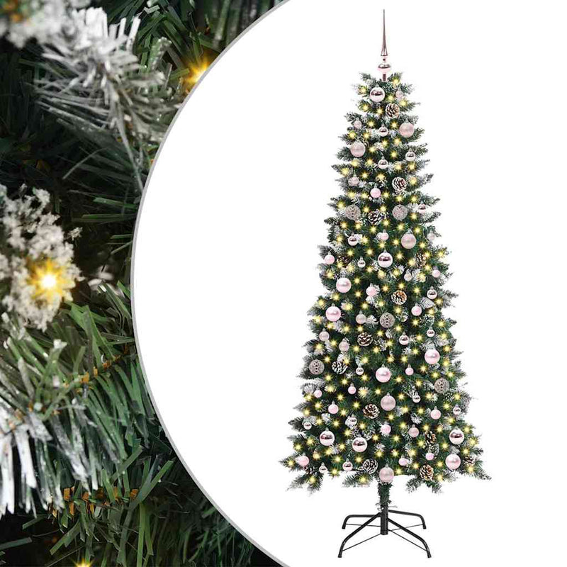 Load image into Gallery viewer, Vidaxl kunstkerstboom met 300 led groen 180 cm pvc en plastic en staal