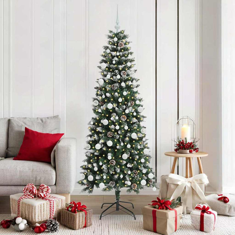 Load image into Gallery viewer, Vidaxl kunstkerstboom met 300 led groen 180 cm pvc en plastic en staal
