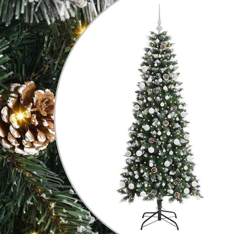 Load image into Gallery viewer, Vidaxl kunstkerstboom met 300 led groen 180 cm pvc en plastic en staal