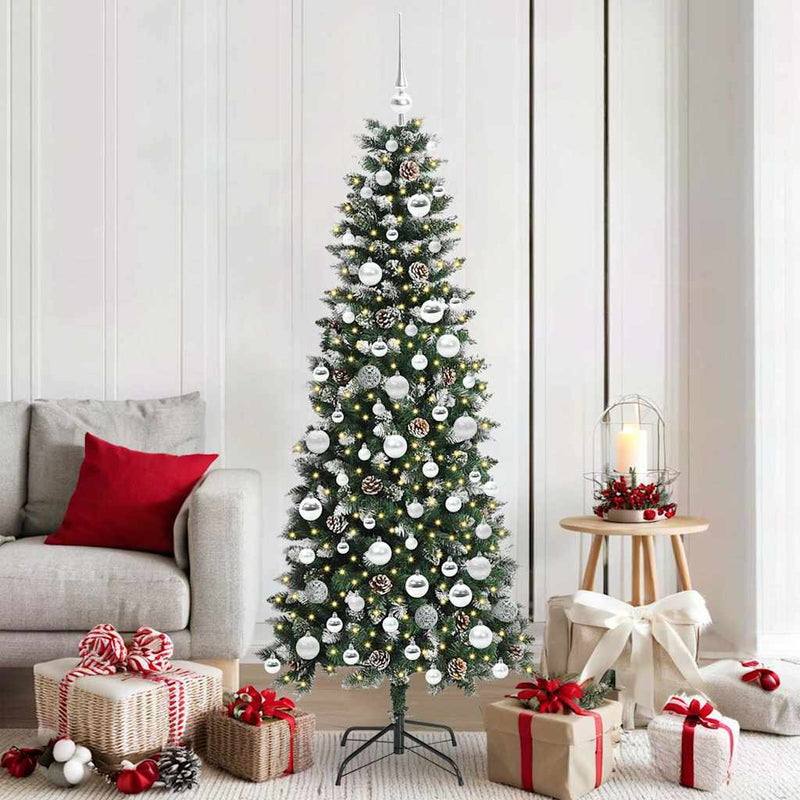 Load image into Gallery viewer, Vidaxl kunstkerstboom met 300 led groen 180 cm pvc en plastic en staal