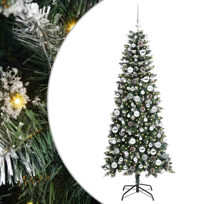 Load image into Gallery viewer, Vidaxl kunstkerstboom met 300 led groen 180 cm pvc en plastic en staal