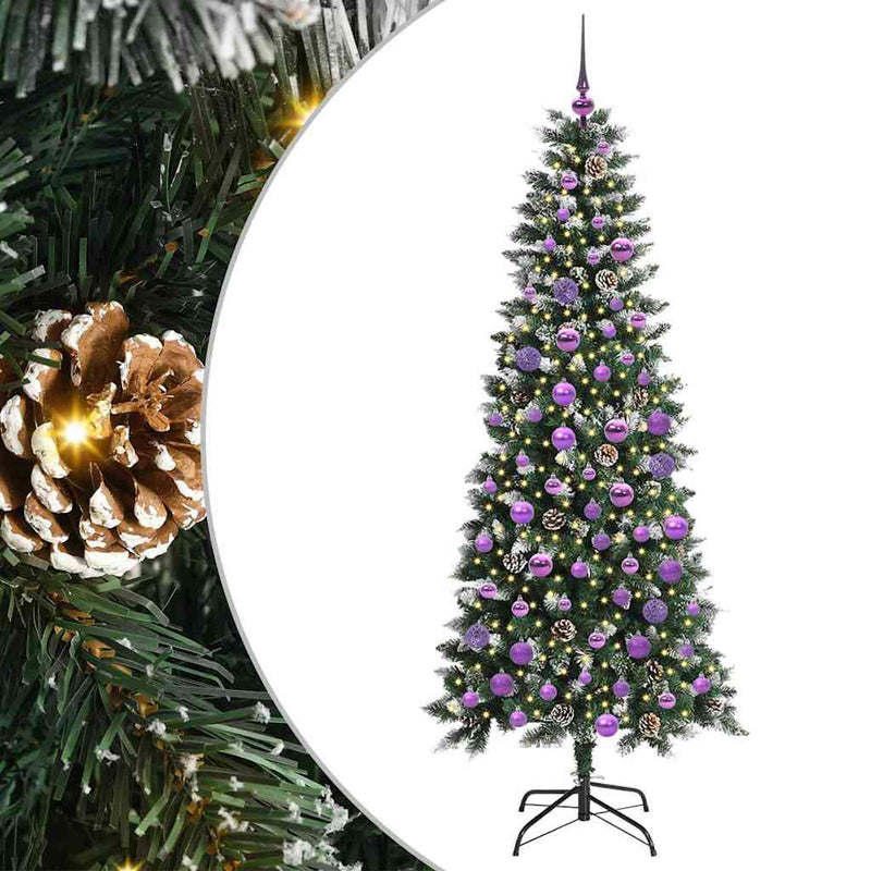 Load image into Gallery viewer, Vidaxl kunstkerstboom met 300 led groen 180 cm pvc en plastic en staal