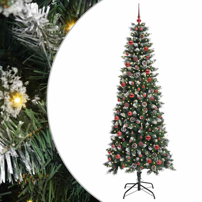 Load image into Gallery viewer, Vidaxl kunstkerstboom met 300 led groen 210 cm pvc en plastic en staal