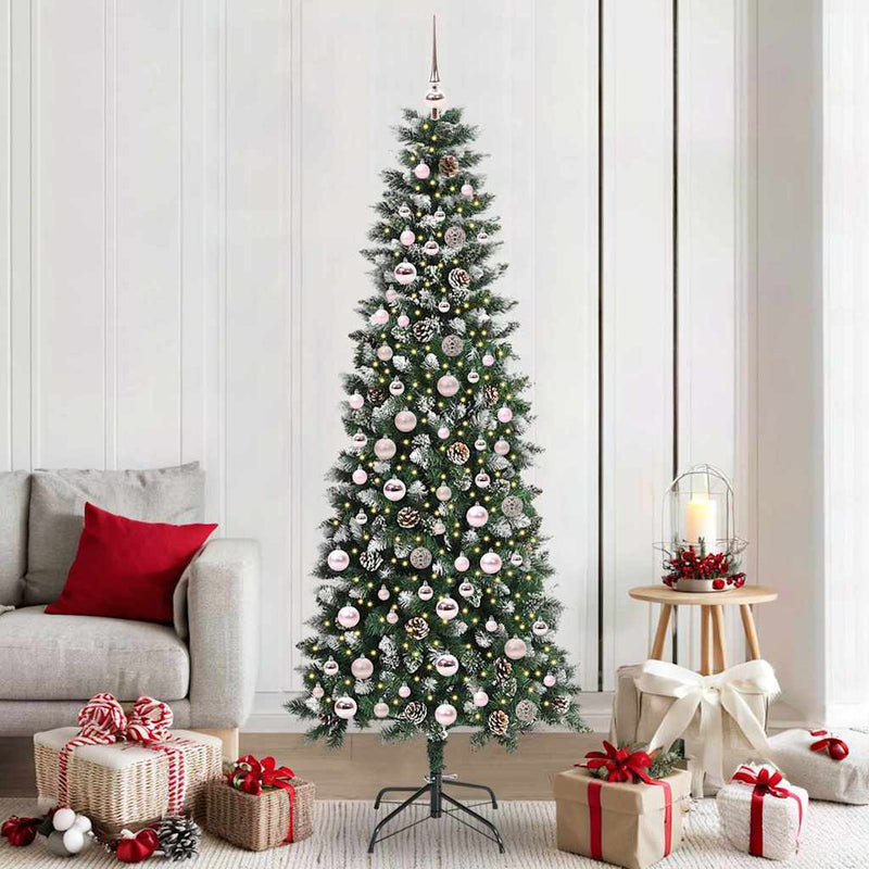 Load image into Gallery viewer, Vidaxl kunstkerstboom met 300 led groen 210 cm pvc en plastic en staal