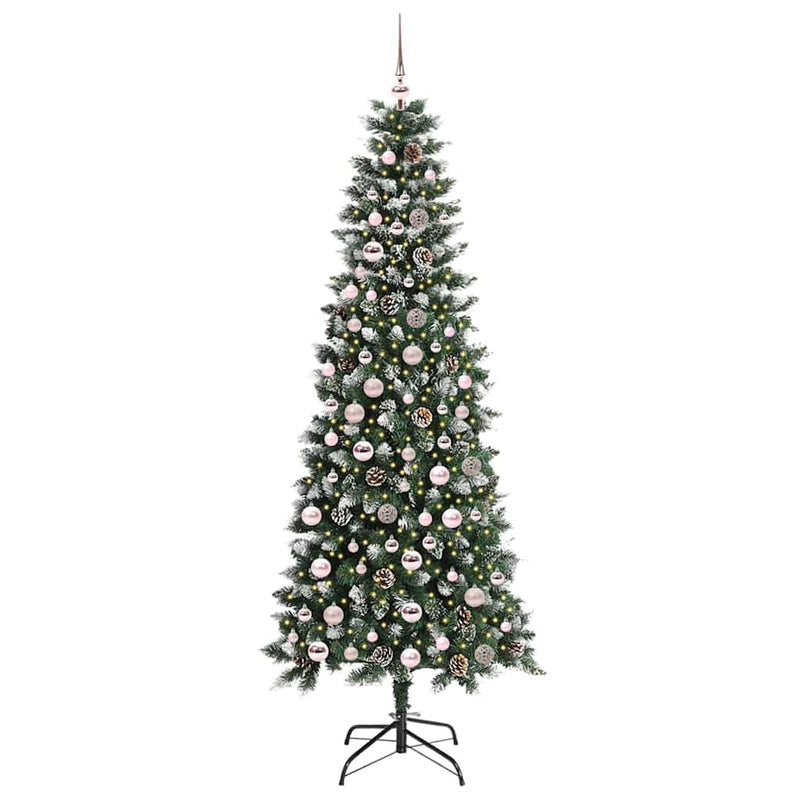 Load image into Gallery viewer, Vidaxl kunstkerstboom met 300 led groen 210 cm pvc en plastic en staal