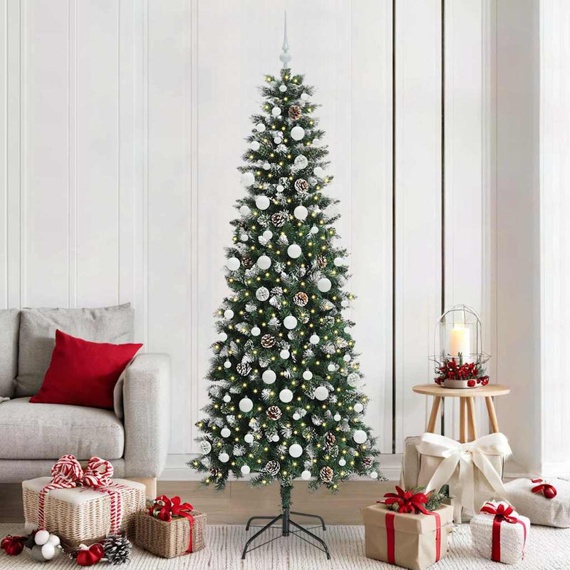 Load image into Gallery viewer, Vidaxl kunstkerstboom met 300 led groen 210 cm pvc en plastic en staal