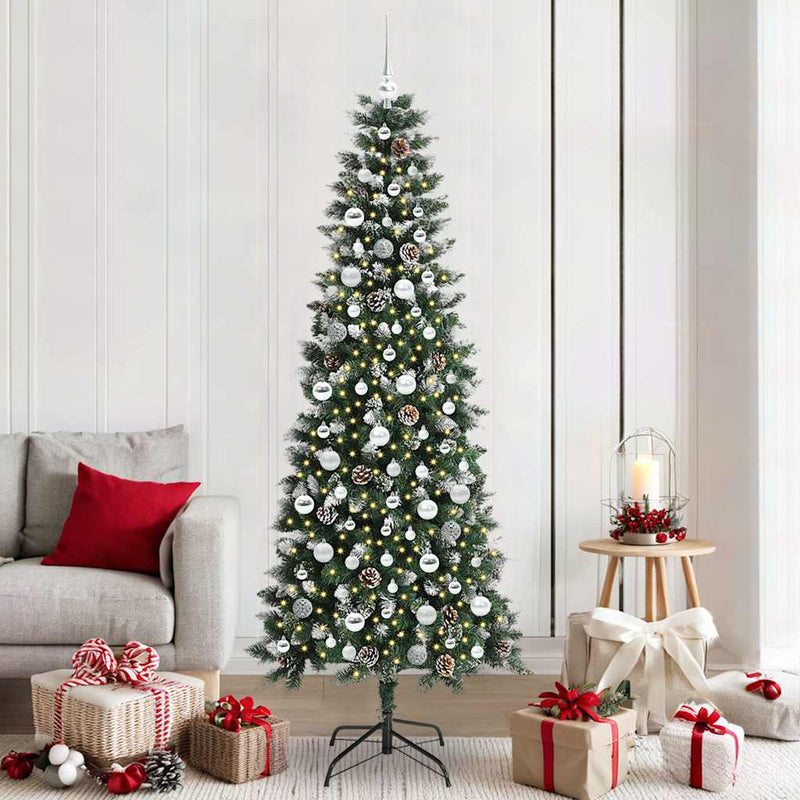 Load image into Gallery viewer, Vidaxl kunstkerstboom met 300 led groen 210 cm pvc en plastic en staal