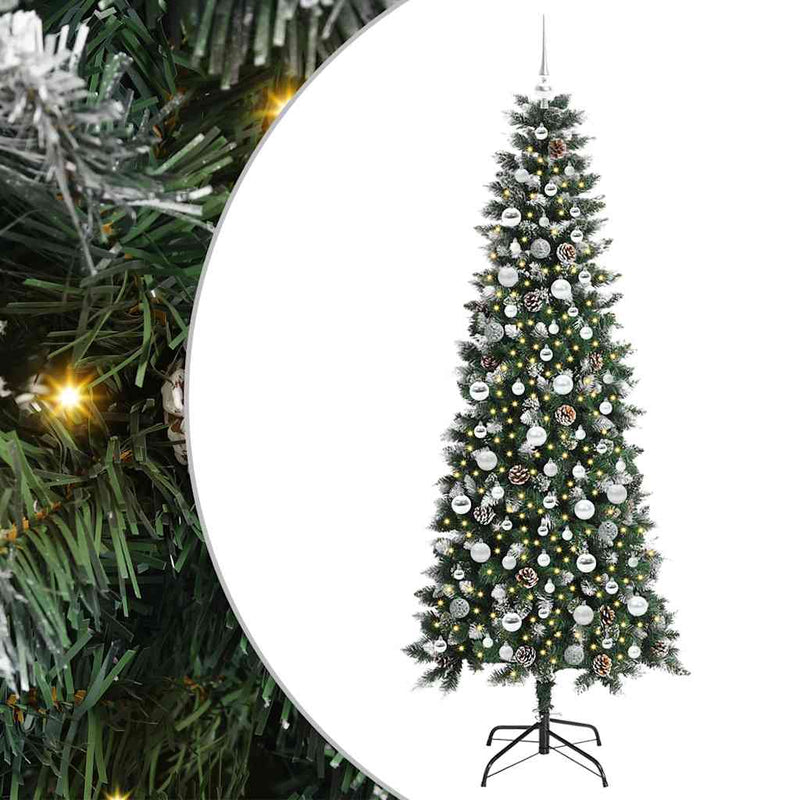 Load image into Gallery viewer, Vidaxl kunstkerstboom met 300 led groen 210 cm pvc en plastic en staal