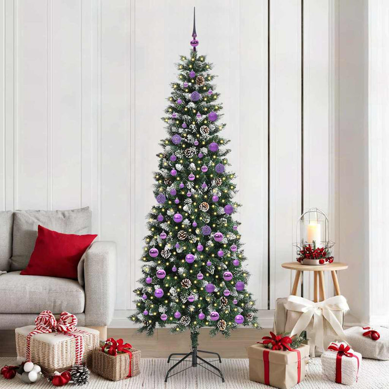 Load image into Gallery viewer, Vidaxl kunstkerstboom met 300 led groen 210 cm pvc en plastic en staal