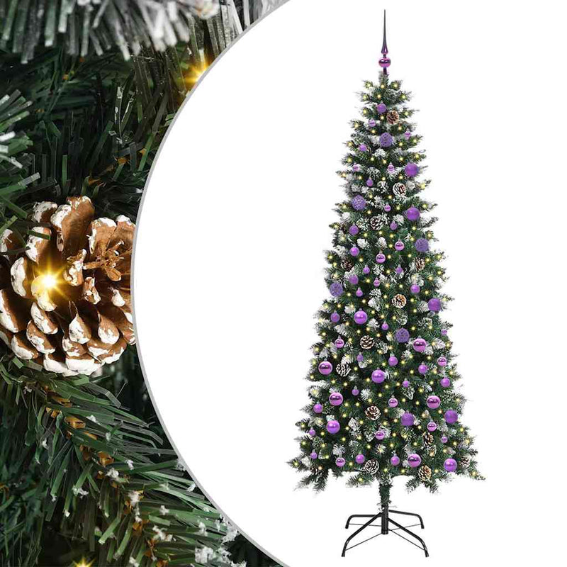 Load image into Gallery viewer, Vidaxl kunstkerstboom met 300 led groen 210 cm pvc en plastic en staal