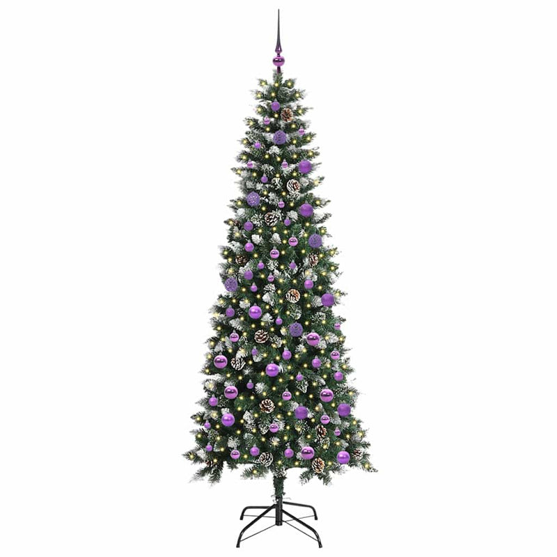 Load image into Gallery viewer, Vidaxl kunstkerstboom met 300 led groen 210 cm pvc en plastic en staal