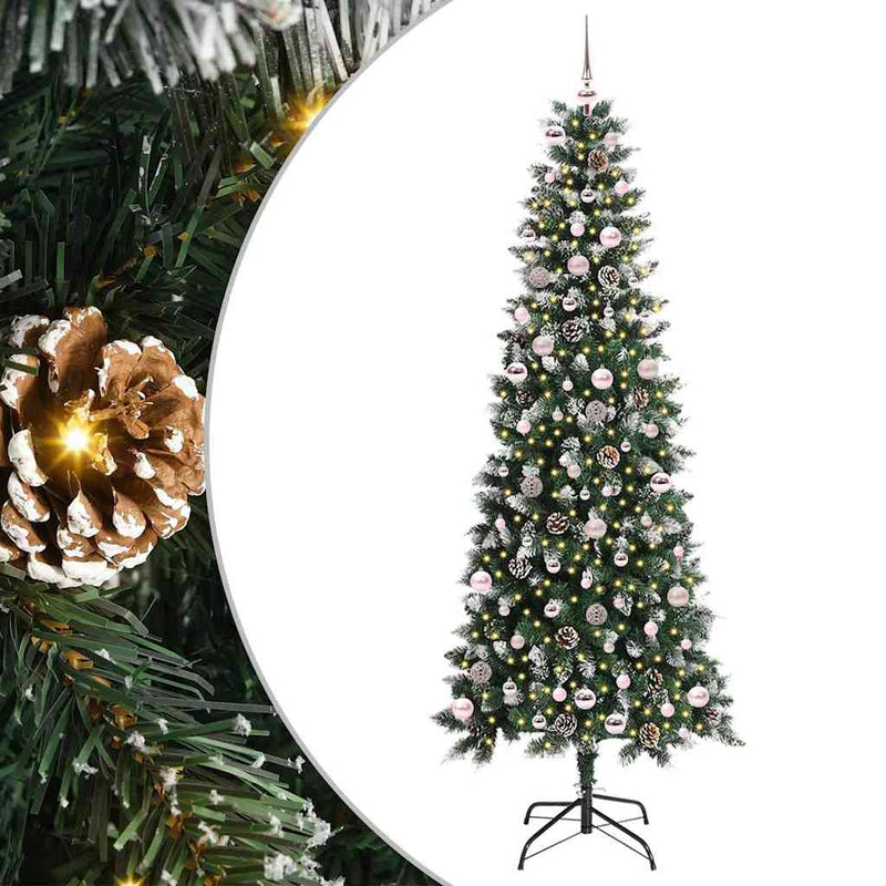 Load image into Gallery viewer, Vidaxl kunstkerstboom met 300 led groen 240 cm pvc en plastic en staal