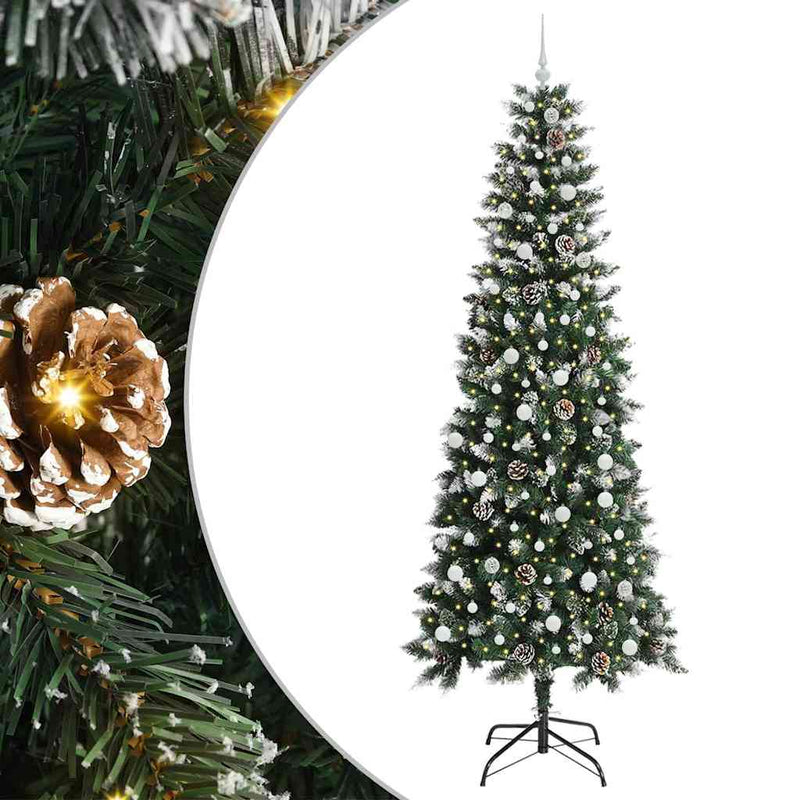 Load image into Gallery viewer, Vidaxl kunstkerstboom met 300 led groen 240 cm pvc en plastic en staal