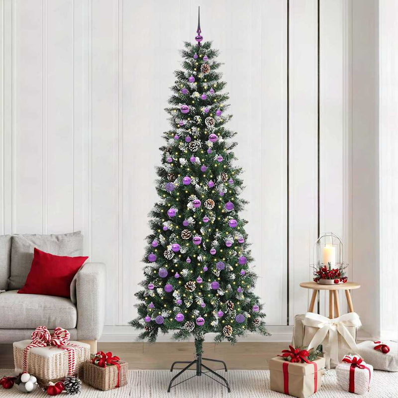 Load image into Gallery viewer, Vidaxl kunstkerstboom met 300 led groen 240 cm pvc en plastic en staal