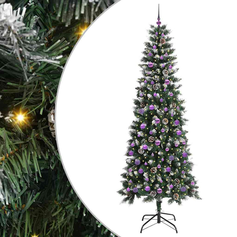 Load image into Gallery viewer, Vidaxl kunstkerstboom met 300 led groen 240 cm pvc en plastic en staal