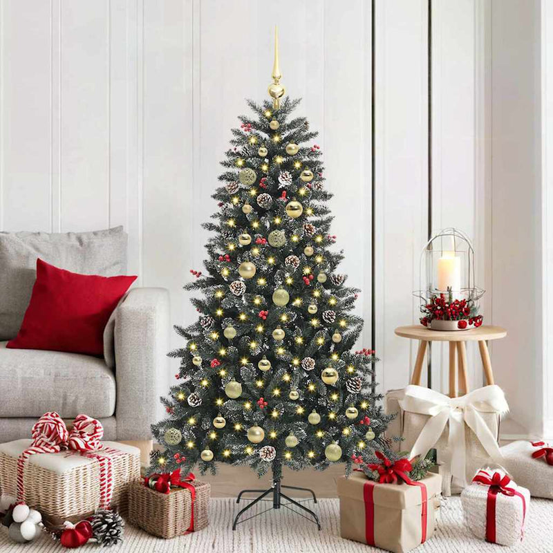 Load image into Gallery viewer, Vidaxl kunstkerstboom met 150 led groen 150 cm pvc en plastic en staal