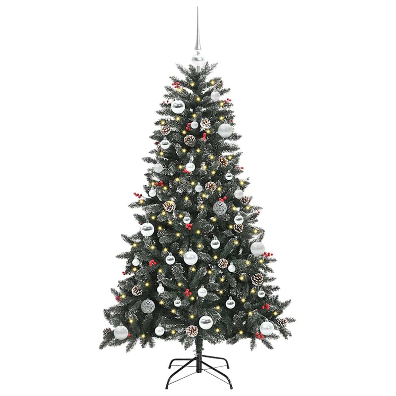 Load image into Gallery viewer, Vidaxl kunstkerstboom met 150 led groen 150 cm pvc en plastic en staal
