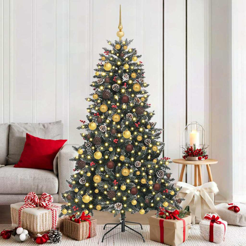 Load image into Gallery viewer, Vidaxl kunstkerstboom met 300 led groen 180 cm pvc en plastic en staal