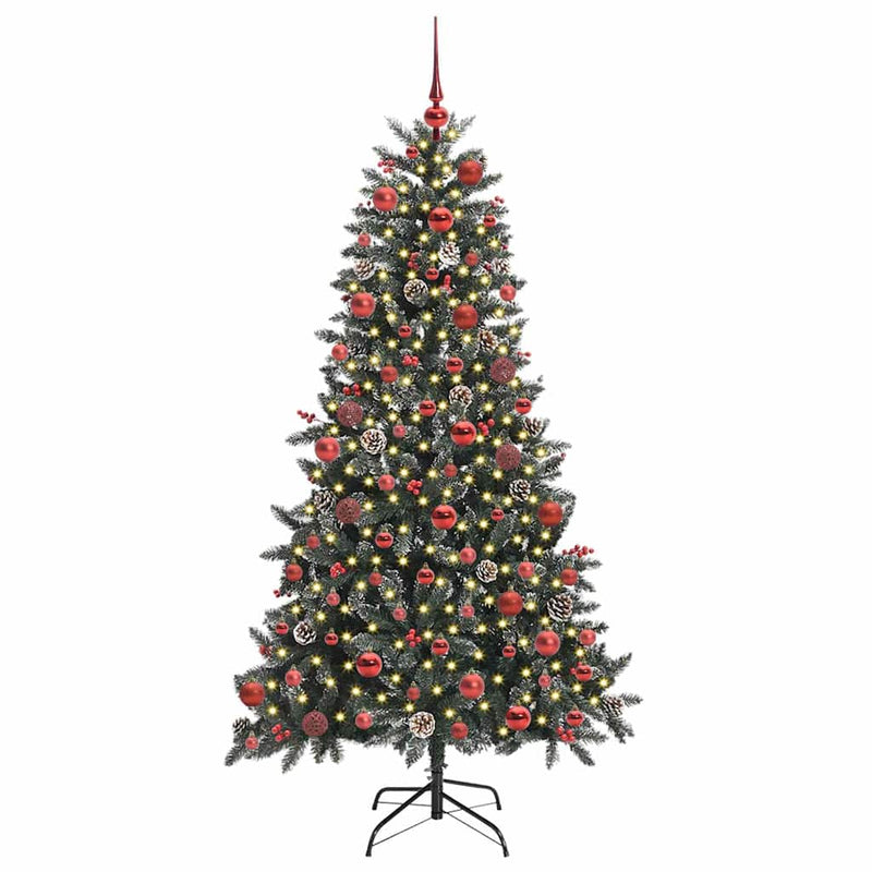 Load image into Gallery viewer, Vidaxl kunstkerstboom met 300 led groen 180 cm pvc en plastic en staal