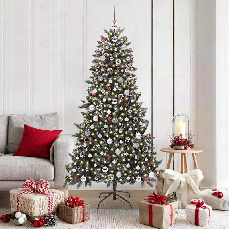 Load image into Gallery viewer, Vidaxl kunstkerstboom met 300 led groen 180 cm pvc en plastic en staal