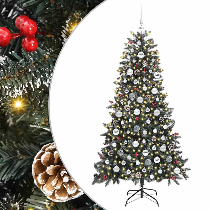 Load image into Gallery viewer, Vidaxl kunstkerstboom met 300 led groen 180 cm pvc en plastic en staal