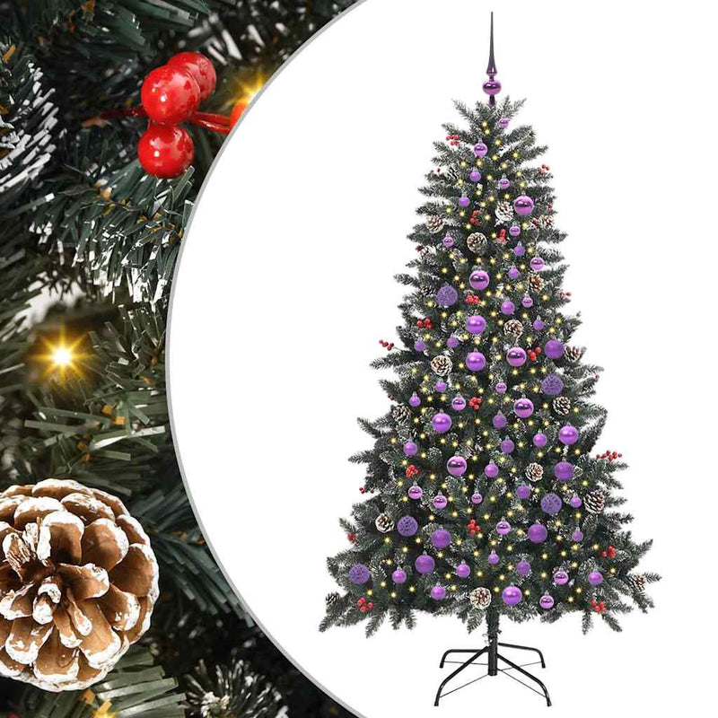 Load image into Gallery viewer, Vidaxl kunstkerstboom met 300 led groen 180 cm pvc en plastic en staal