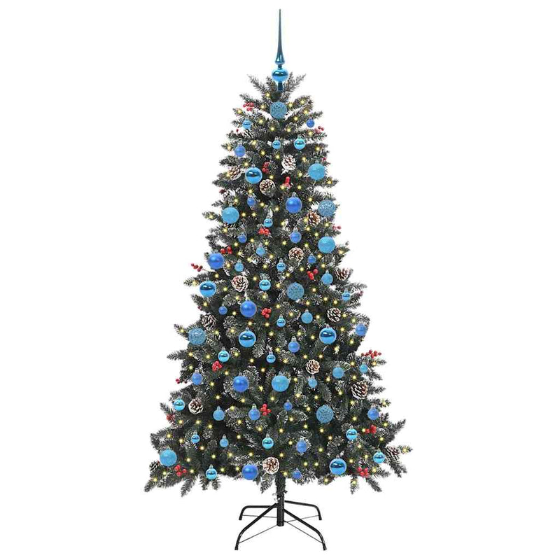 Load image into Gallery viewer, Vidaxl kunstkerstboom met 300 led groen 180 cm pvc en plastic en staal