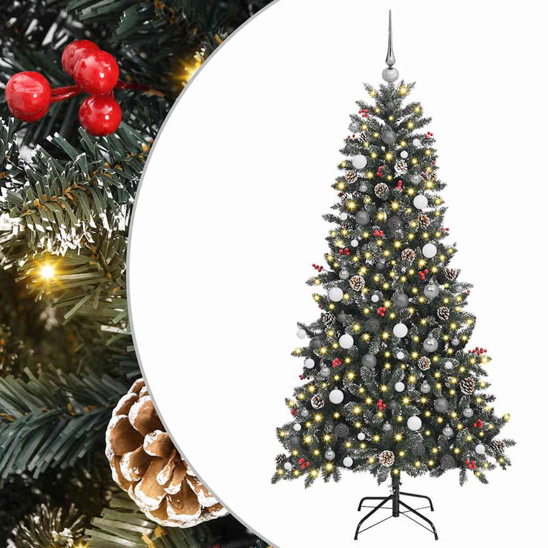 Load image into Gallery viewer, Vidaxl kunstkerstboom met 300 led groen 210 cm pvc en plastic en staal
