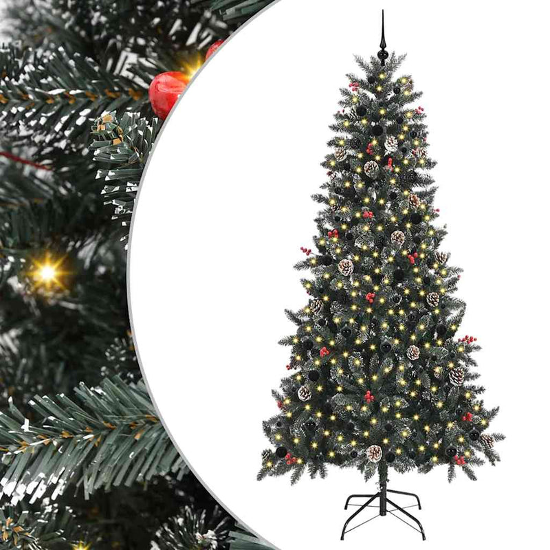 Load image into Gallery viewer, Vidaxl kunstkerstboom met 300 led groen 240 cm pvc en plastic en staal