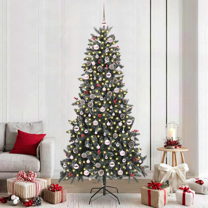 Load image into Gallery viewer, Vidaxl kunstkerstboom met 300 led groen 240 cm pvc en plastic en staal