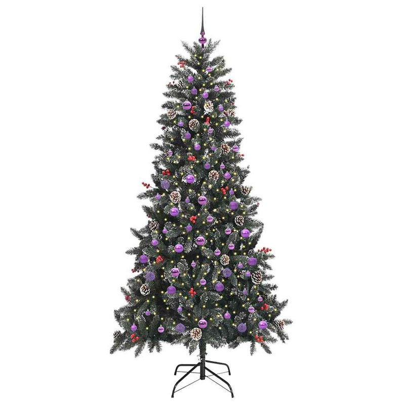 Load image into Gallery viewer, Vidaxl kunstkerstboom met 300 led groen 240 cm pvc en plastic en staal
