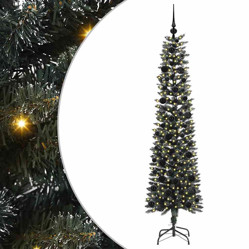 Load image into Gallery viewer, Vidaxl kunstkerstboom met 300 led groen 180 cm pvc en plastic en staal