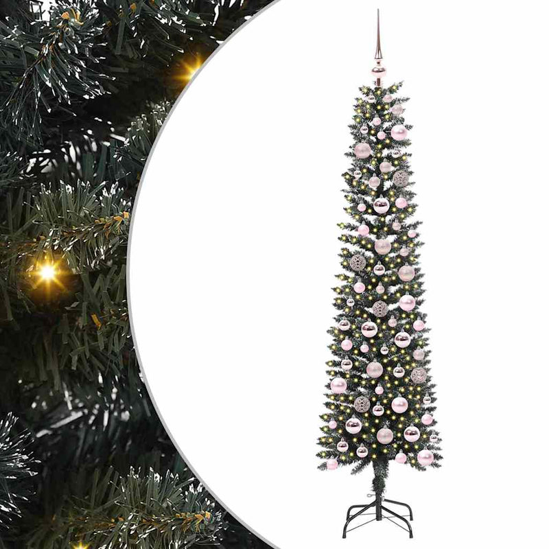 Load image into Gallery viewer, Vidaxl kunstkerstboom met 300 led groen 180 cm pvc en plastic en staal