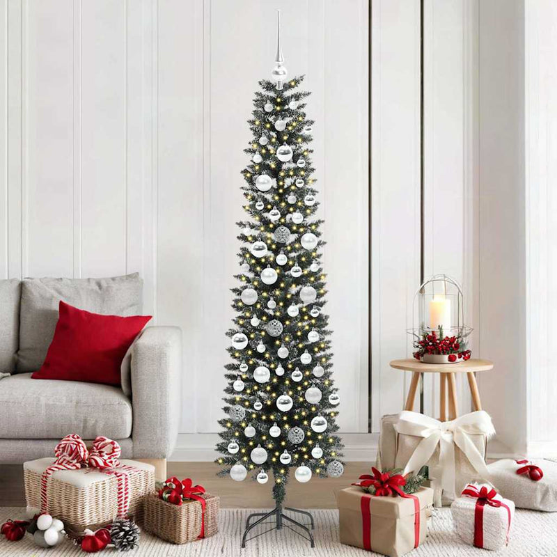 Load image into Gallery viewer, Vidaxl kunstkerstboom met 300 led groen 180 cm pvc en plastic en staal